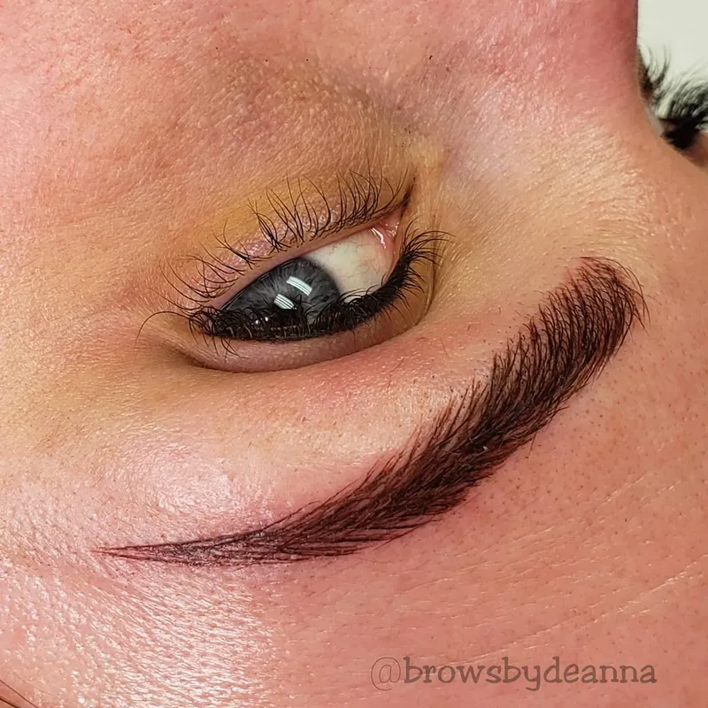 Crisp microbladed brow