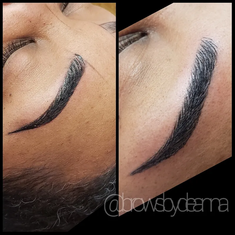 Brow transformation before and after