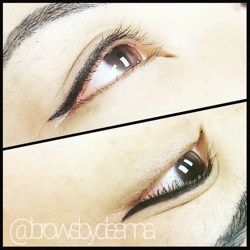 Winged permanent eyeliner
